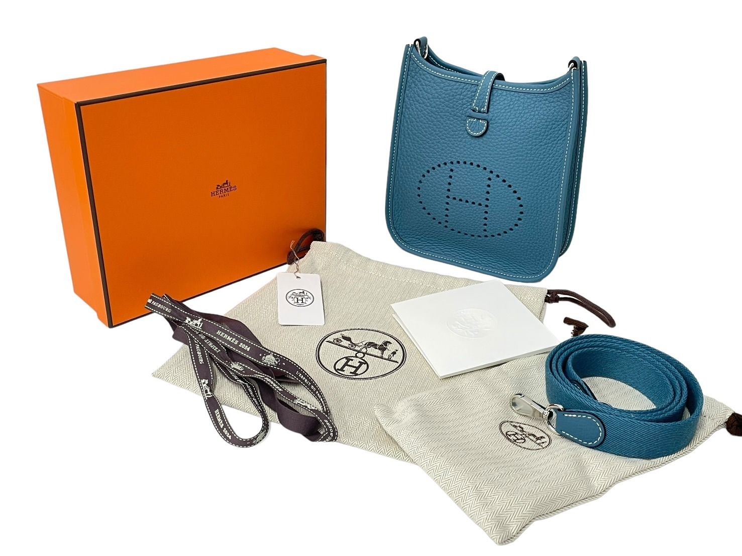 新品未使用 HERMES エルメス エブリンTPM ショルダーバック 2024年 W刻印 ニューブルージーン 63818 中古