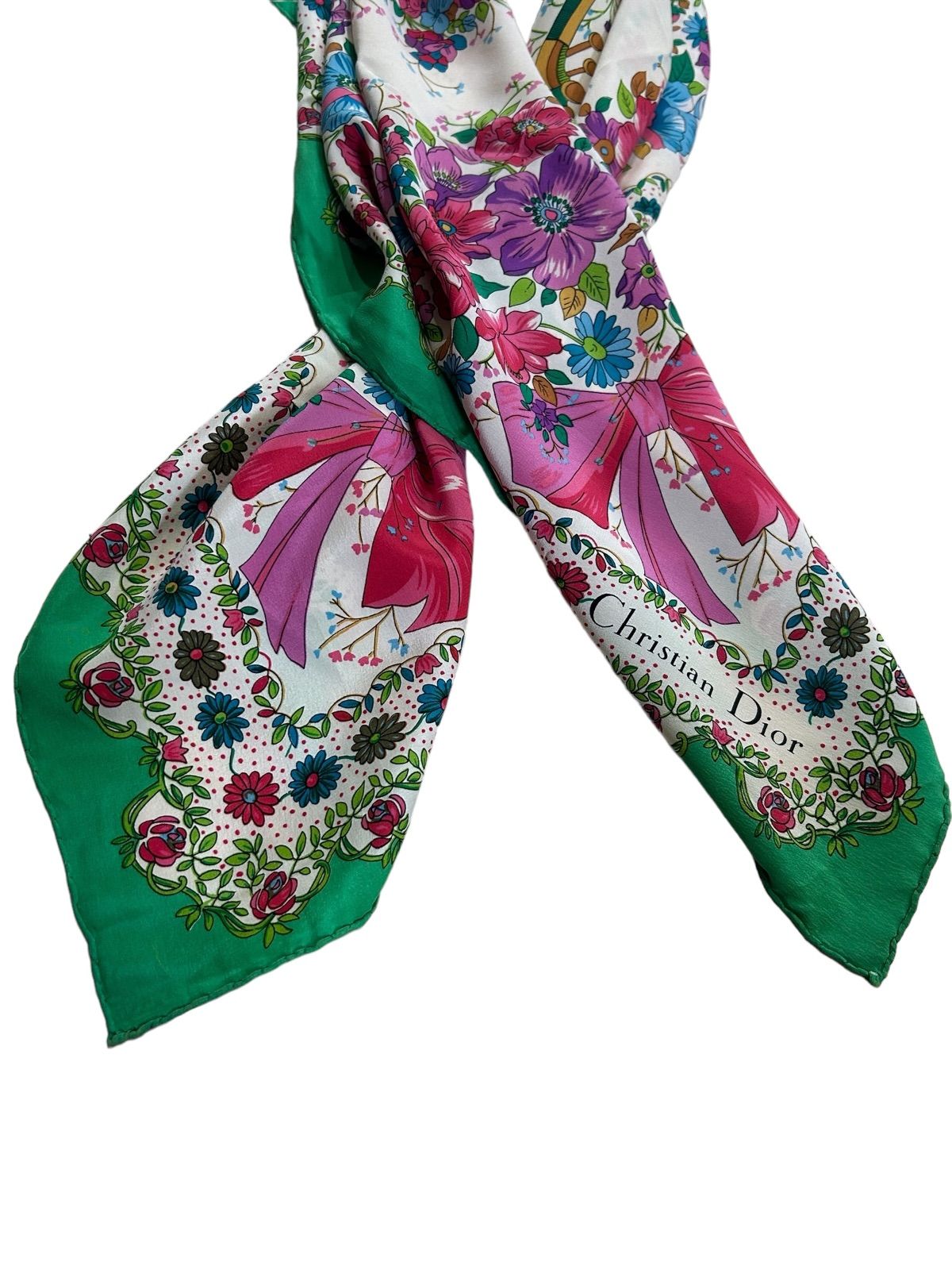 Christian Dior ディオール シルクスカーフ ストール ヴィンテージ