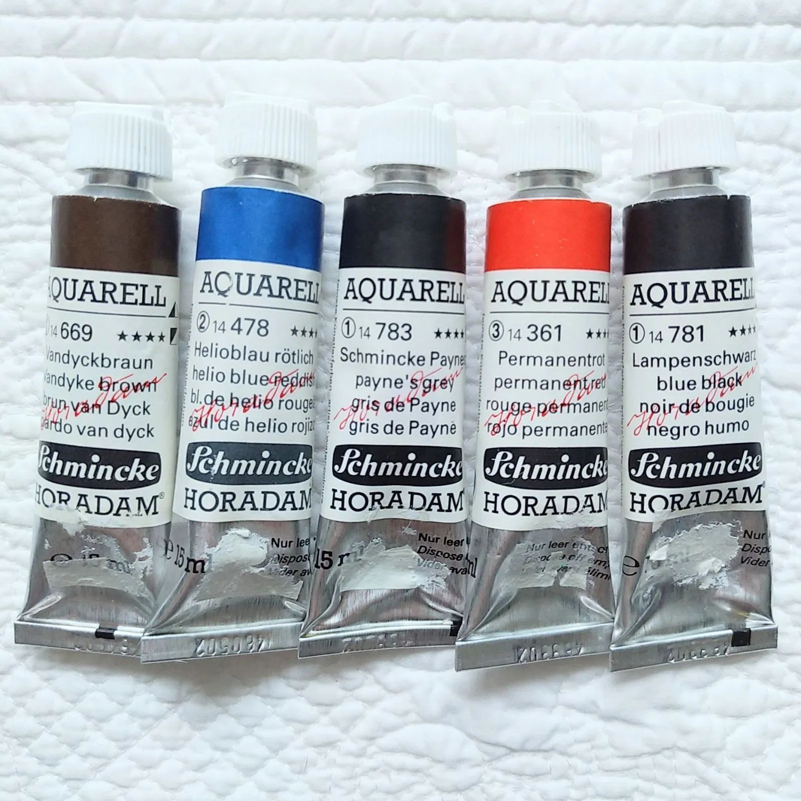 み シュミンケ 水彩絵具ホラダムアクアレルシリーズ 5色 ドイツ製 Schmincke Horadam Aquarell 15 ml
