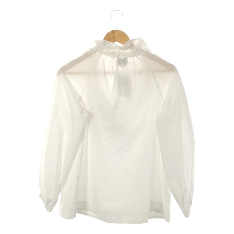 【美品】  UNITED ARROWS / ユナイテッドアローズ | C/N ギャザー フリル リボン ブラウス | 36 | ホワイト | レディース 美品】 UNITED ARROWS / ユナイテッドアローズ | C/N ギャザー フリル