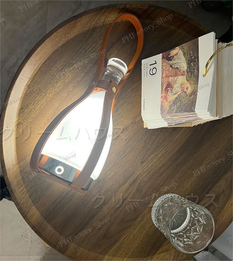 ベッドルームベッドサイドレザーガラス 装飾テーブルランプ