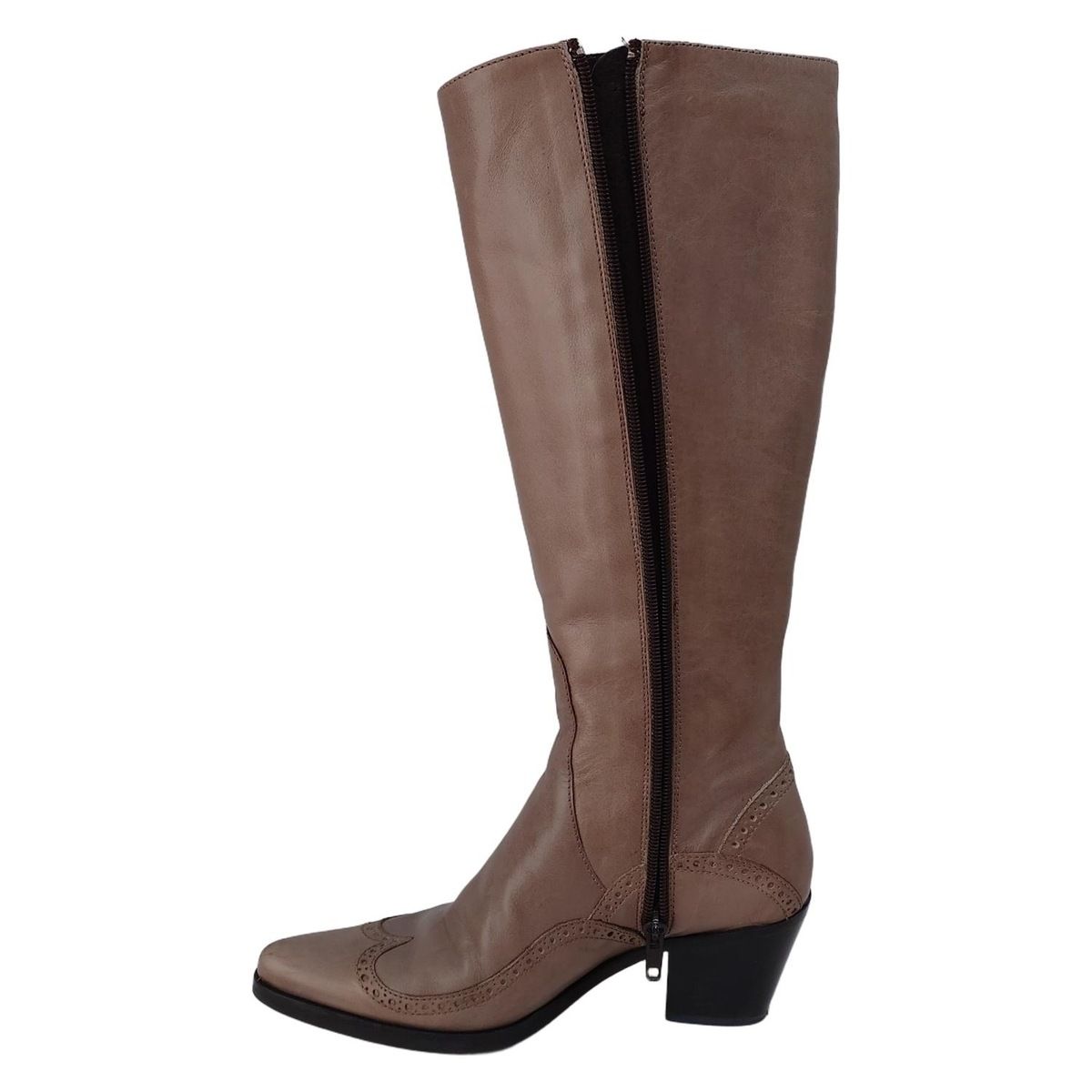 極美品 FABIO RUSCONI レザーロングブーツ 24cm相当 ブラウン ファビオルスコーニ ロングブーツ本革 極美品 FABIO RUSCONI レザー