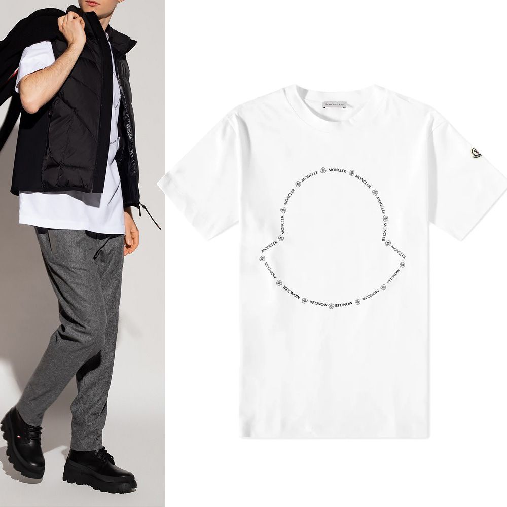 203 MONCLER モンクレール 8C00027 8390T ホワイト Tシャツ 203 MONCLER モンクレール 8C00027 8390T ホワイト Tシャツ