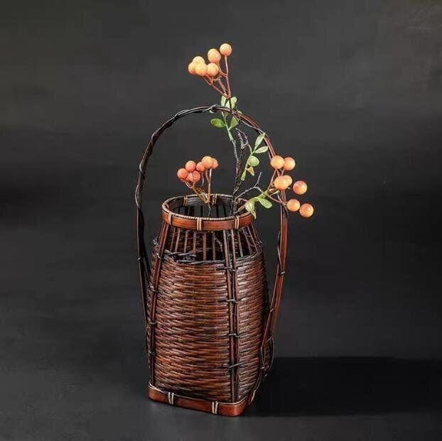 茶室華道具 竹編み 編み籠 竹工芸 花器 花入れ - メルカリ