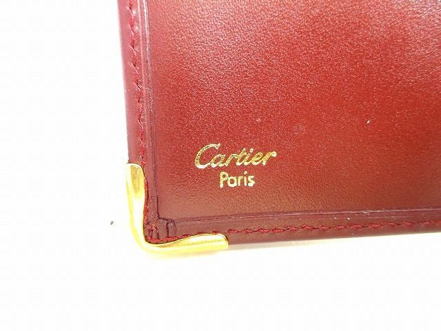 カルティエ Cartier マスト ドゥ カルティエ カーフスキン 二つ折り ウォレット 札入れ 財布 メンズ レディース 【希少】 【未使用保管品】