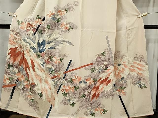 平和屋着物■訪問着　枝花文　金彩　逸品　未使用　CAAH1012yc 平和屋着物○訪問着 杢目絞り 陶器枝花文 暈し染め