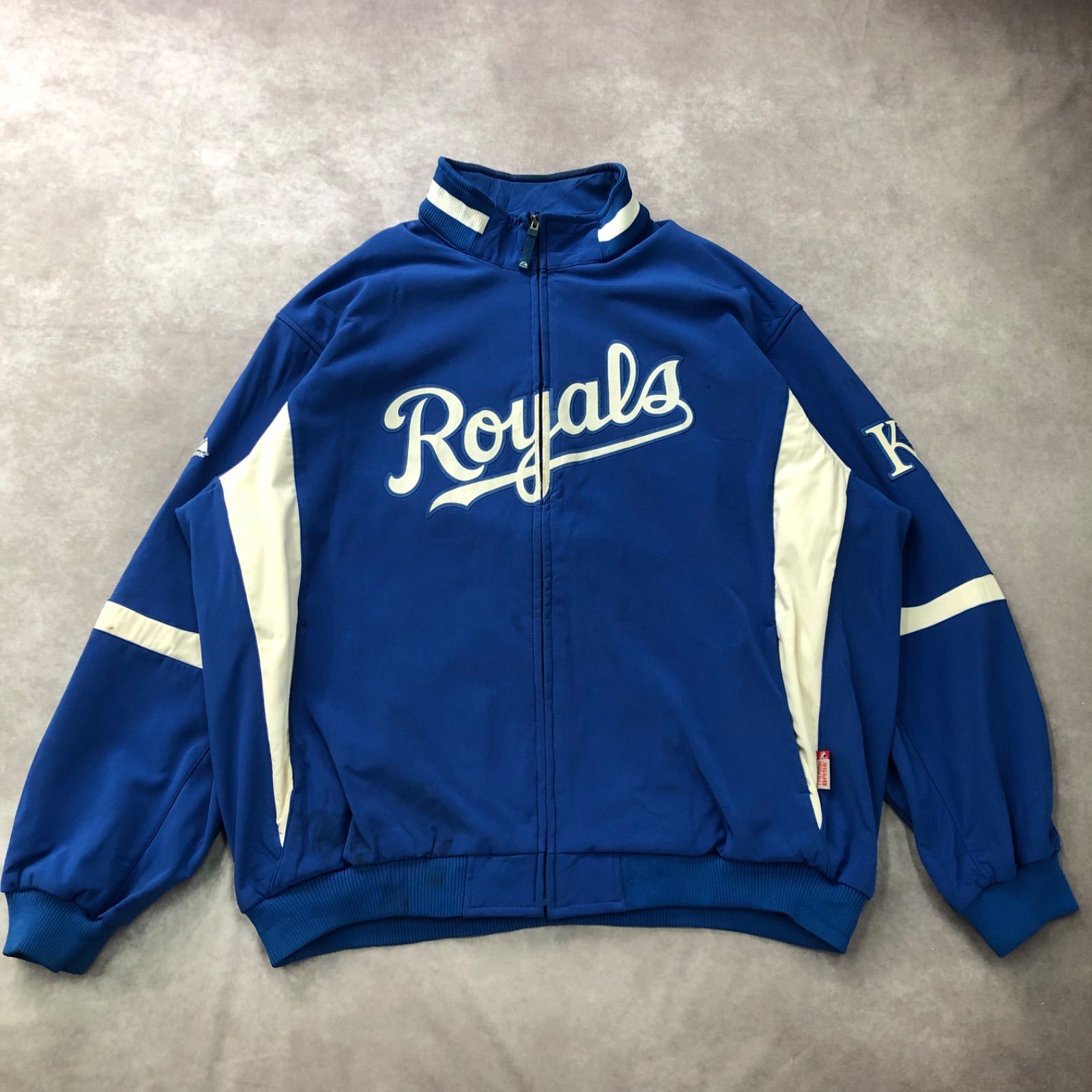 Majestic マジェスティック Kansas City Royals カンザスシティ・ロイヤルズ MLB ナイロンジャケット  ベースボールジャケット チームロゴ 裏起毛