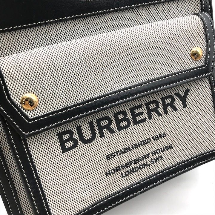 美品 BURBERRY バーバリー キャンバス レザー ハンド ショルダー 2WAY