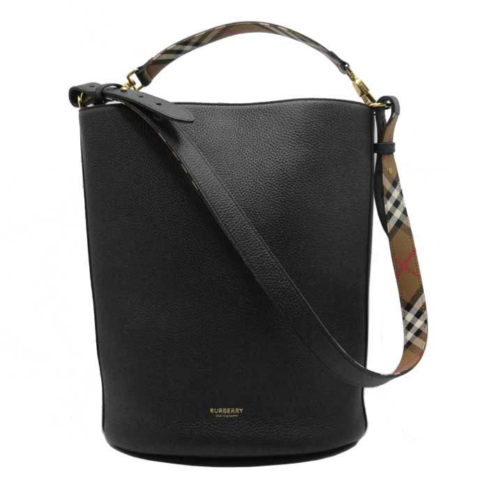 BURBERRY ブラック レザー ハンドバッグ バーバリー ショルダーバッグ BURBERRY 中古 バーバリー ショルダー レディース ブランド