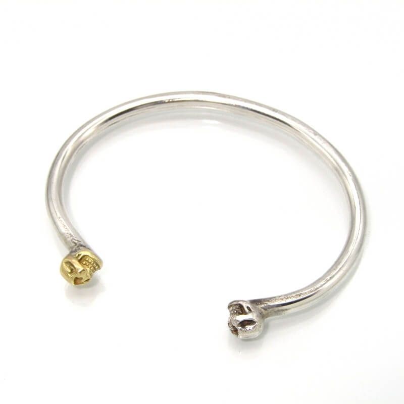 STOPLIGHT ストップライト バングル ミニ2スカル SV925|K18 Mサイズ Mini 2 Skull Bangle with One side k18 Skull 28009912
