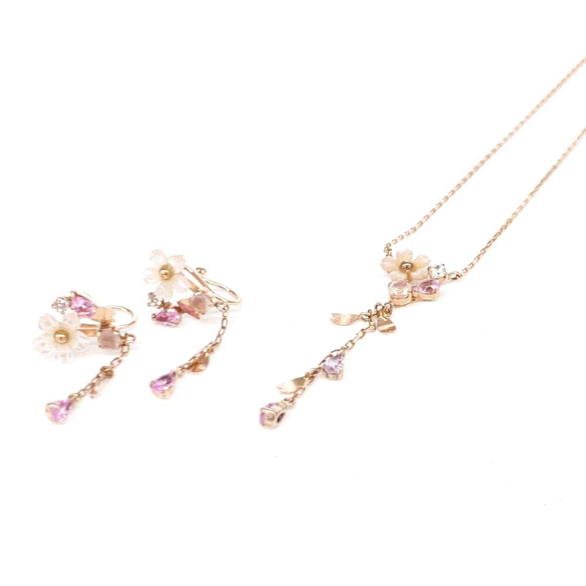 良好 Samantha Tiara サマンサティアラ K10PGネックレス＆ピアス 