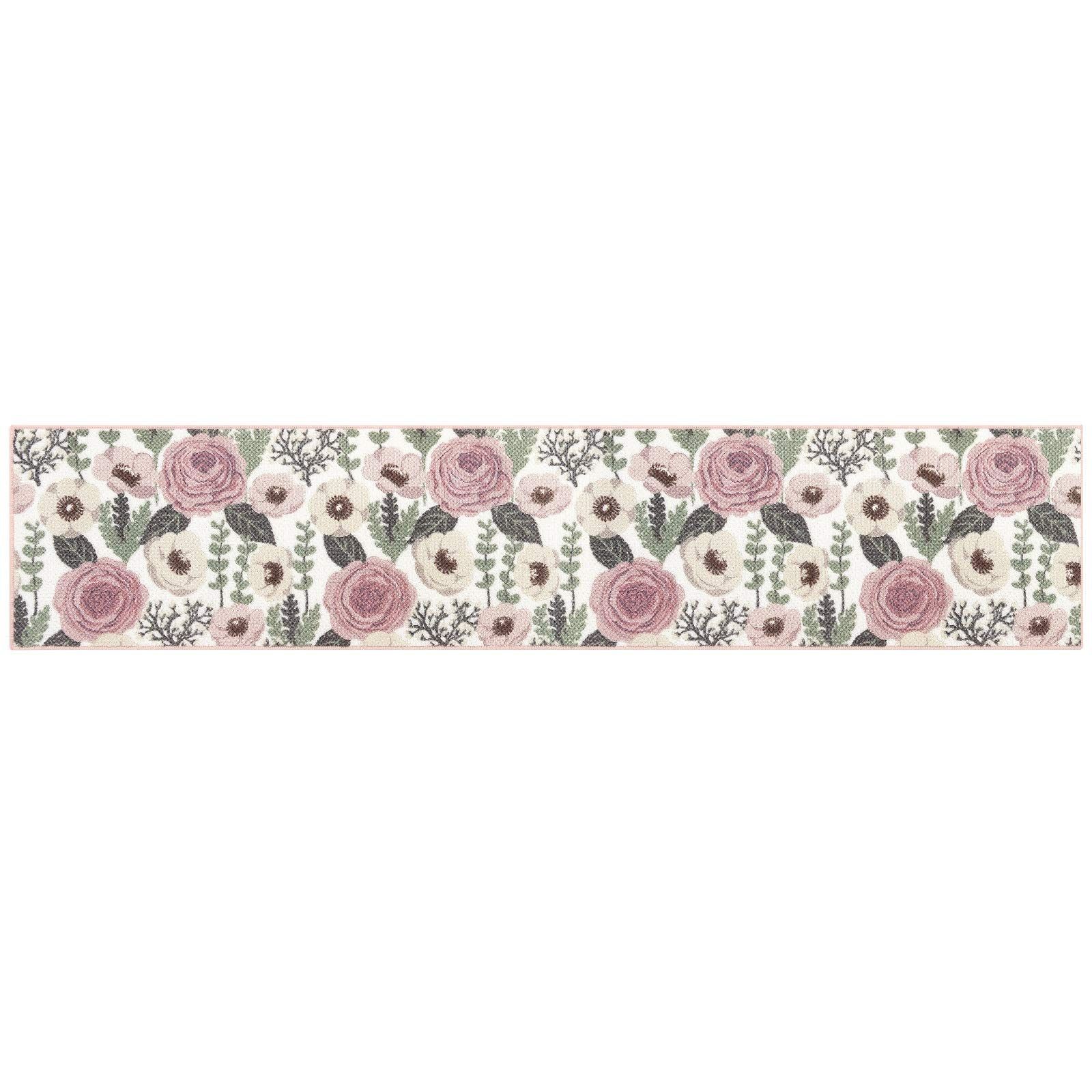 センコー S.D.S プランデフル キッチンマット 約50× 240cm ピンク 花柄 抗菌 防臭 32746