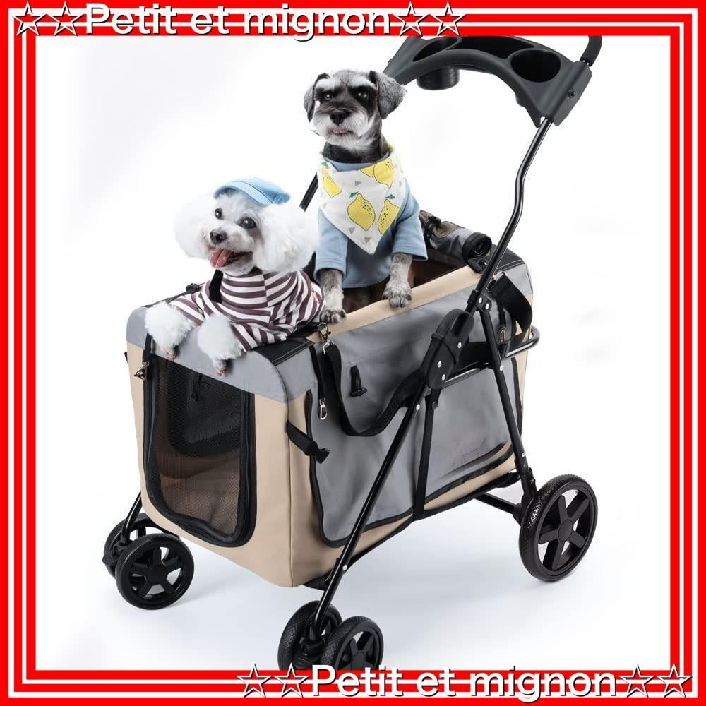 Angelpet ペットカート 分離型 犬用 バギー いぬ用 4輪 前輪360°回転 後輪ブレーキ付き 組み立て簡単 コンパクト 折りたたみ式 耐荷重25