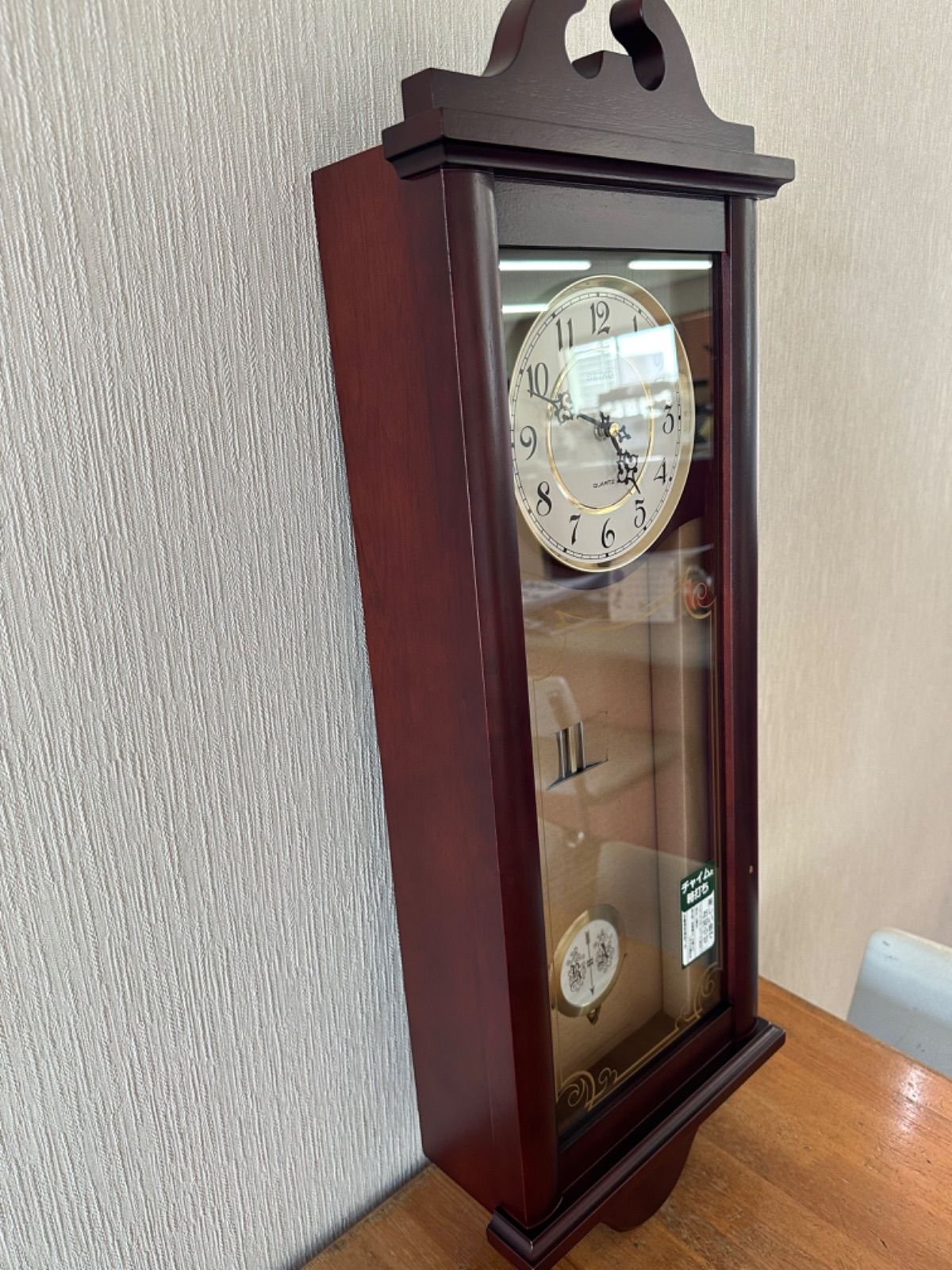 アンティーク　未使用　SEIKO 振り子掛時計　チャイムと時打ち RQ309 ⑨ セイコー チャイム＆ストライク 飾り振り子掛け時計 RQ307A