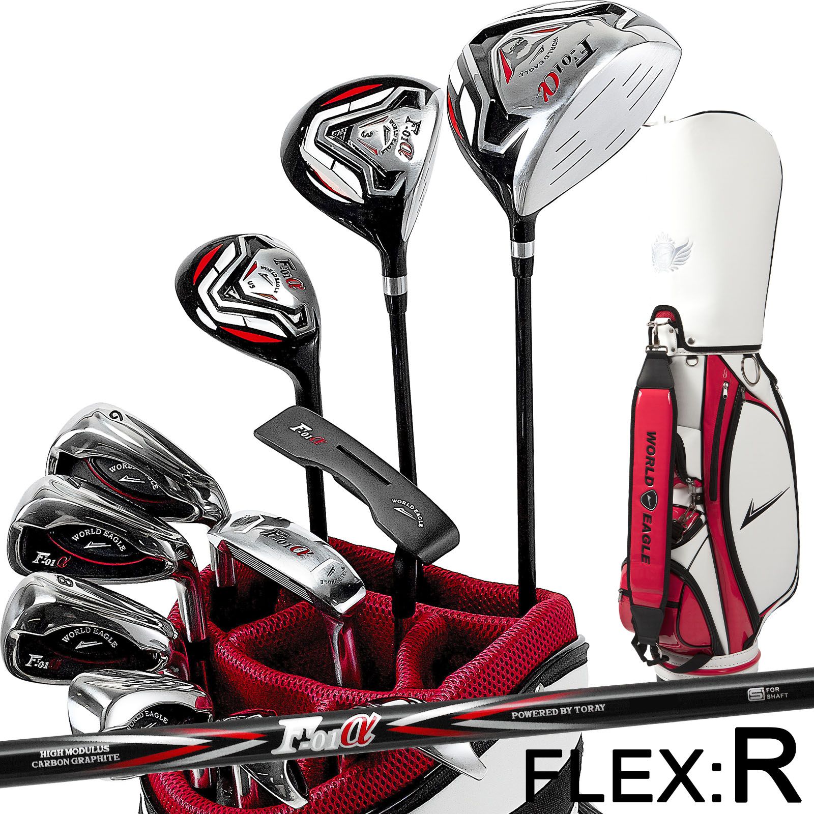 公式)ワールドイーグル WE CROSS-F-01α メンズ クラブセット 【右利き