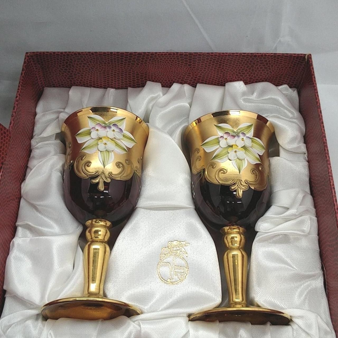 ムラーノグラス ベネチアンペアグラス Murano Glass Venetian