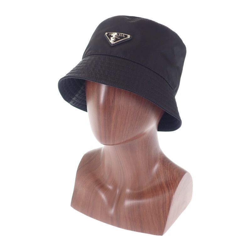 PRADA Re-Nylon バケットハット ハット ナイロン ブラック M ユニセックス