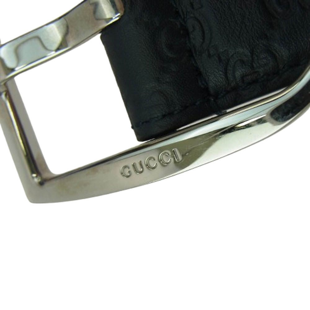  GUCCI グッチ 449716 BMJ 0 N マイクロ シマレザー ベルト ブラック系 ベルト 小物