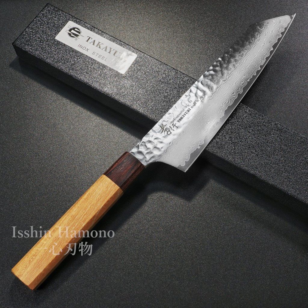 堺孝行】 包丁 和式剣型牛刀 190mm*(実寸200mm) 33層槌目ダマスカス和