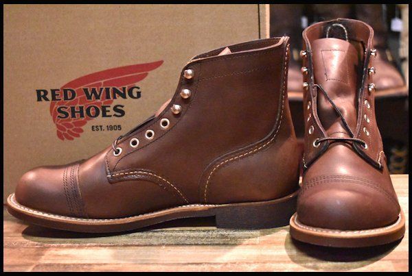 【7D 箱付 未使用 22年】レッドウィング 8111 アイアンレンジャー アンバー ハーネス キャップトゥ ブラウン ブーツ redwing HOPESMORE【ES012】