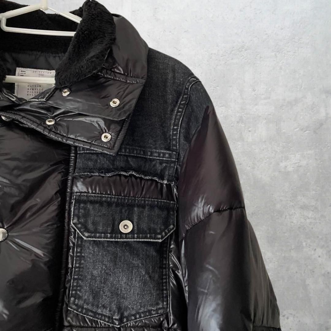 K sacai サカイ デニム ジャケット コート アウター 中綿 黒 ブラック BLACK クロ くろ men s メンズ 長袖