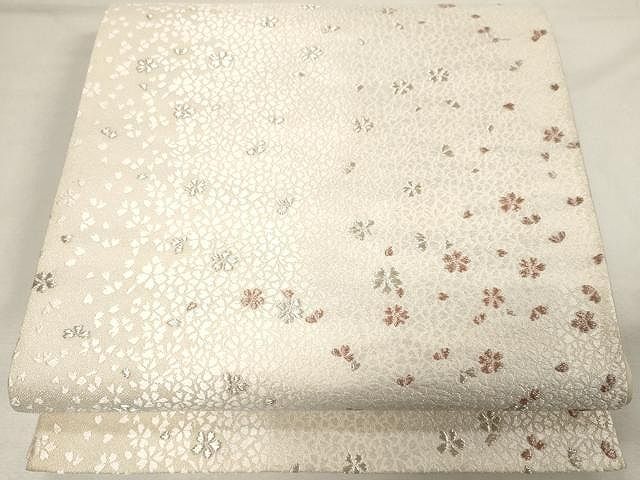 平和屋着物●六通柄袋帯　唐織　舞花文　金銀糸　鈴乃屋扱い　正絹　逸品　CAAX0553yk 平和屋着物○六通柄袋帯 唐織 舞花文 金銀糸 鈴乃屋扱い 正絹 逸品