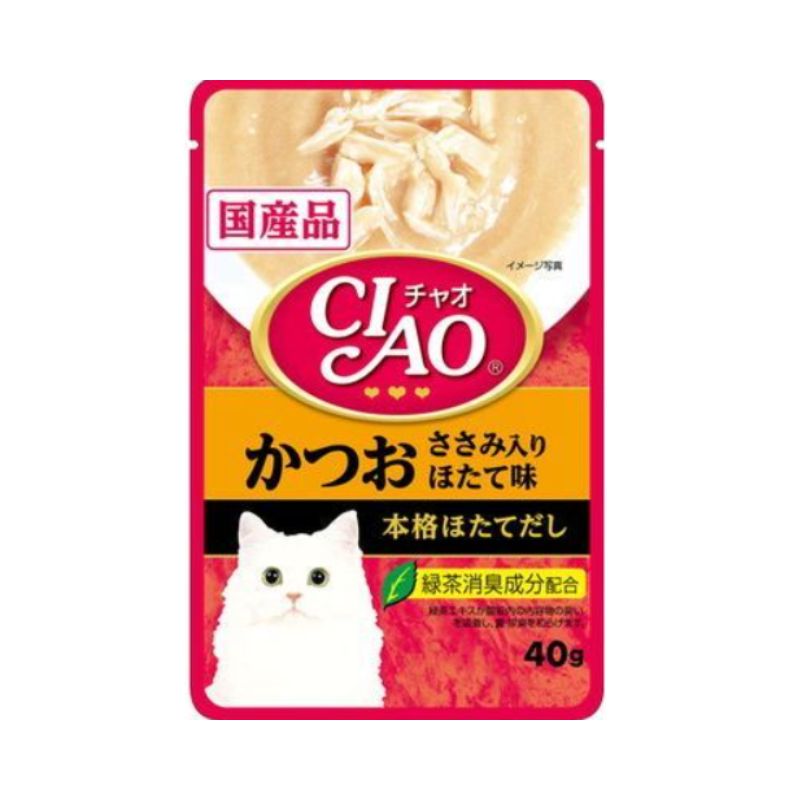 CIAO チャオ パウチ かつお ささみ入り ほたて味 40g 96袋セット