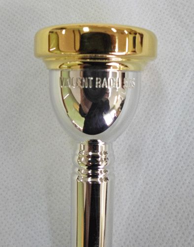 V バック トロンボーン ユーフォニアム 兼用マウスピース 5GS 太管 モデル リム&インナー金メッキ仕上げ 超 &