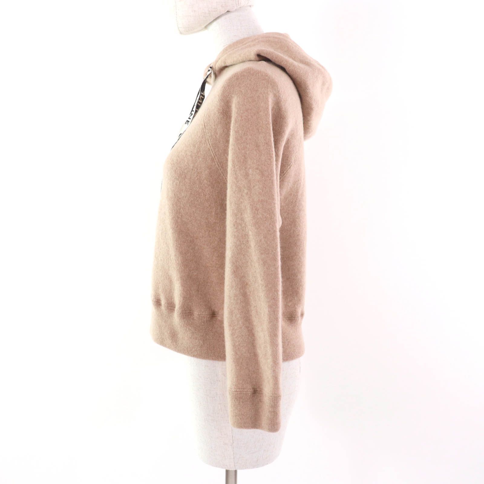 極美品★CELINE セリーヌ 2A20Z402P カシミヤ混 ロゴドローコード ニット パーカー ライトブラウン M イタリア製 正規品 レディース 極美品☆CELINE セリーヌ 2A20Z402P カシミヤ混 ロゴドロー
