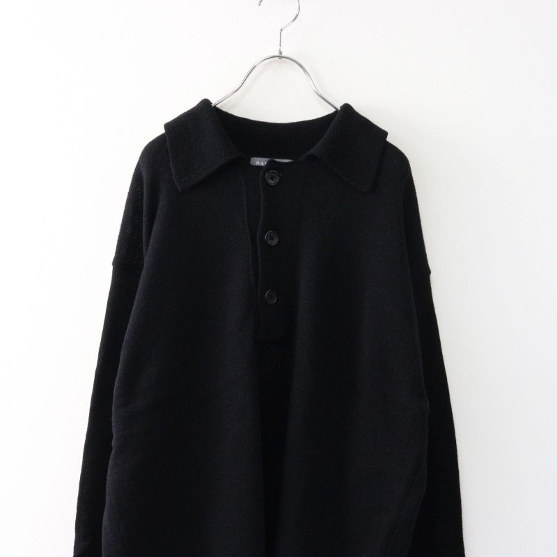 MARGARET HOWELL - 2023AW サンプル品 メンズ マーガレットハウエル MARGARET HOWELL WASHABLE WOOL CASHMERE ニット L/ブラック【2400014483352】 2023AW サンプル品 メンズ マーガレットハウエル MARGARET
