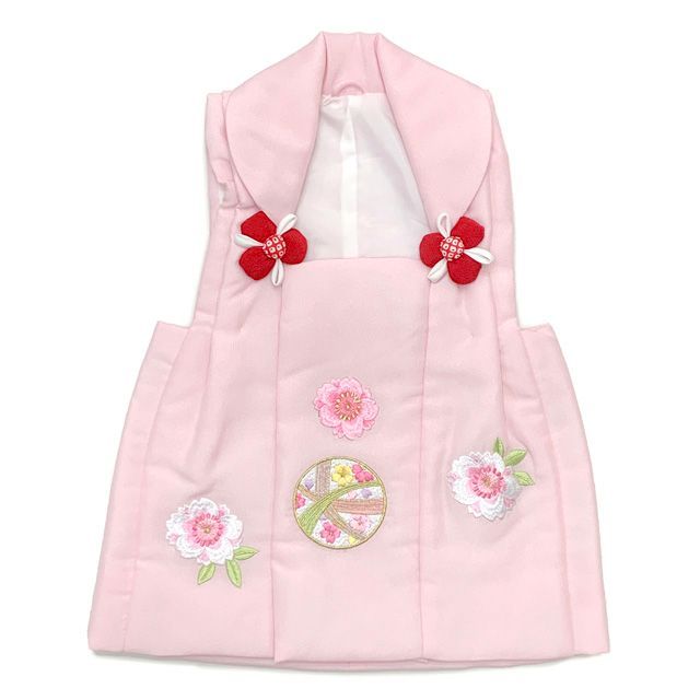 七五三 三歳 女の子 被布セット 被布コート 草履 巾着 足袋 4点コーデセット ピンク 花手鞠 HHFb-03-set01