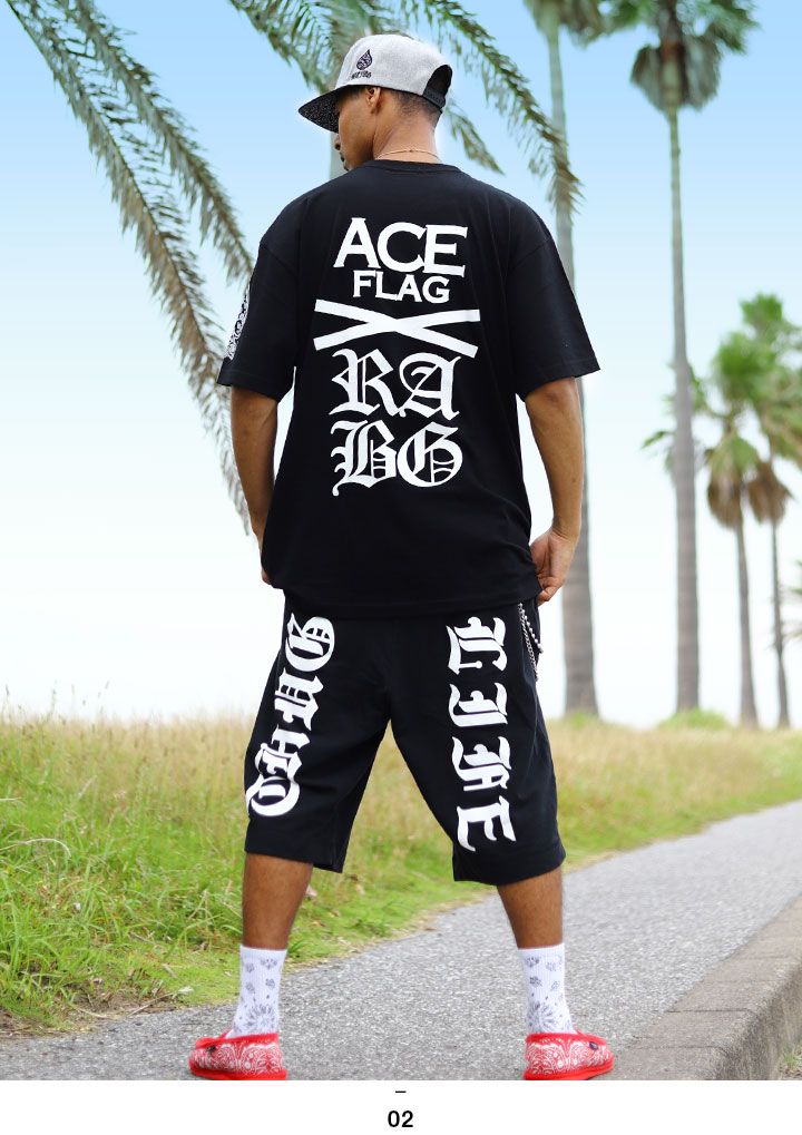 限定SALE ACE FLAG 上下セット 半袖 ブランド Tシャツ ハーフパンツ