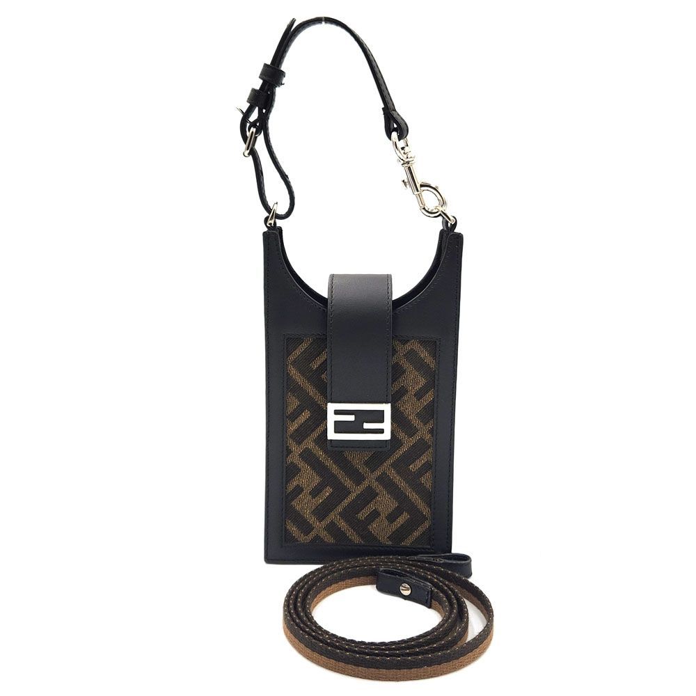 フェンディ FENDI フォンケース ズッカ 7AR944 ブラック ブラウン 