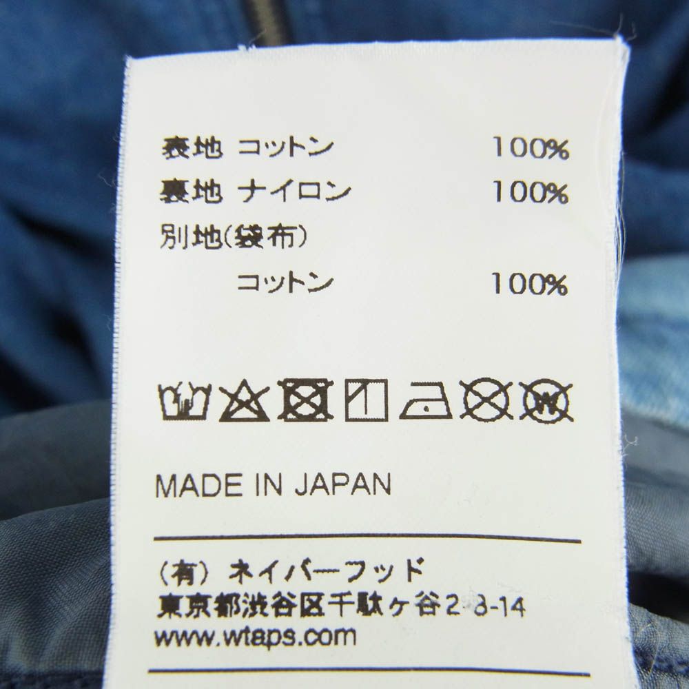 WTAPS ダブルタップス 19SS 191WVDT-JKM01 ACE JACKET INDIGO エース