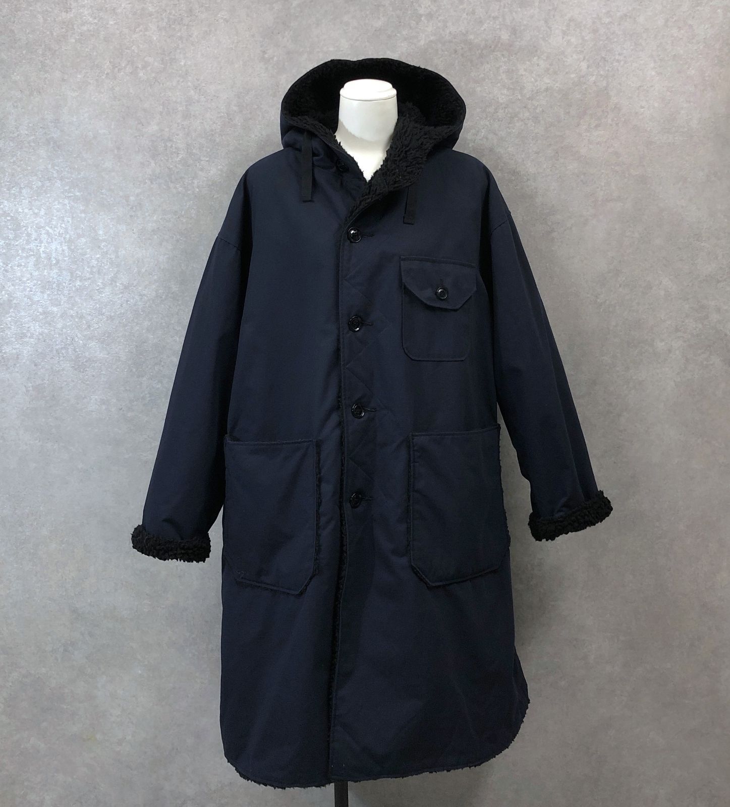 佐藤健 ブランド ABYTS WOOL RIVER COAT NAVY