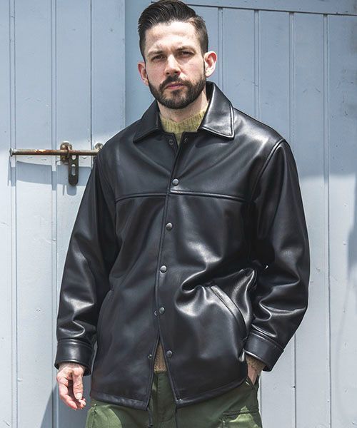 MR.OLIVE】SKOOKUM COLLABORATION / LAMB LEATHER COACH JACKET