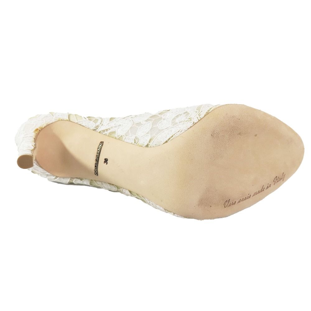 DOLCE&GABBANA レース ビジュー フラットシューズ 36 新品同様 DOLCE&GABBANA ドルチェアンドガッバーナ パンプス