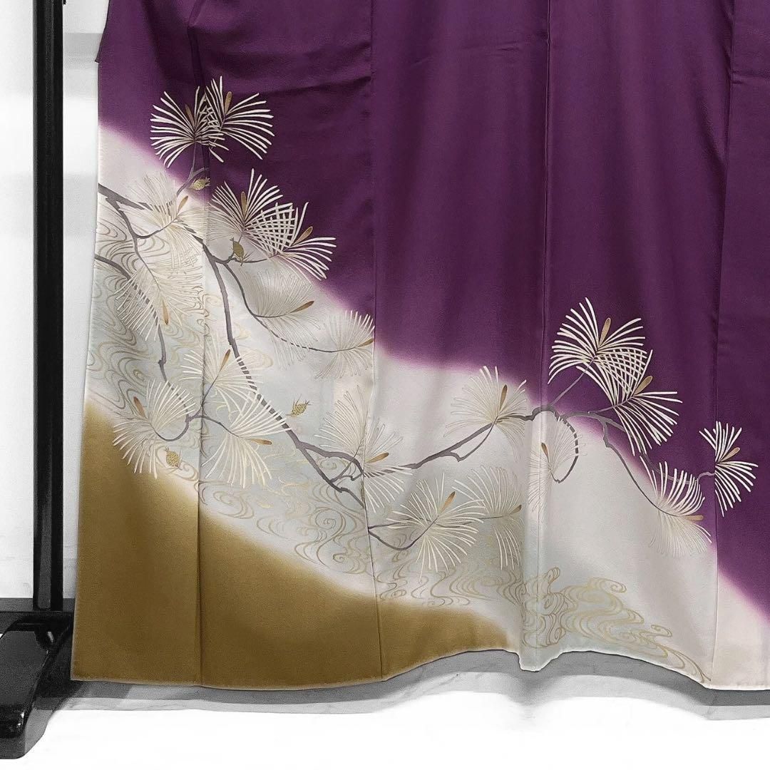 銀通し　刺繍　金彩　牡丹　百合　レース　色留袖　着物　015a p 銀通し 刺繍 金彩 牡丹 百合 レース 色留袖 着物 015a p 銀通し 刺繍