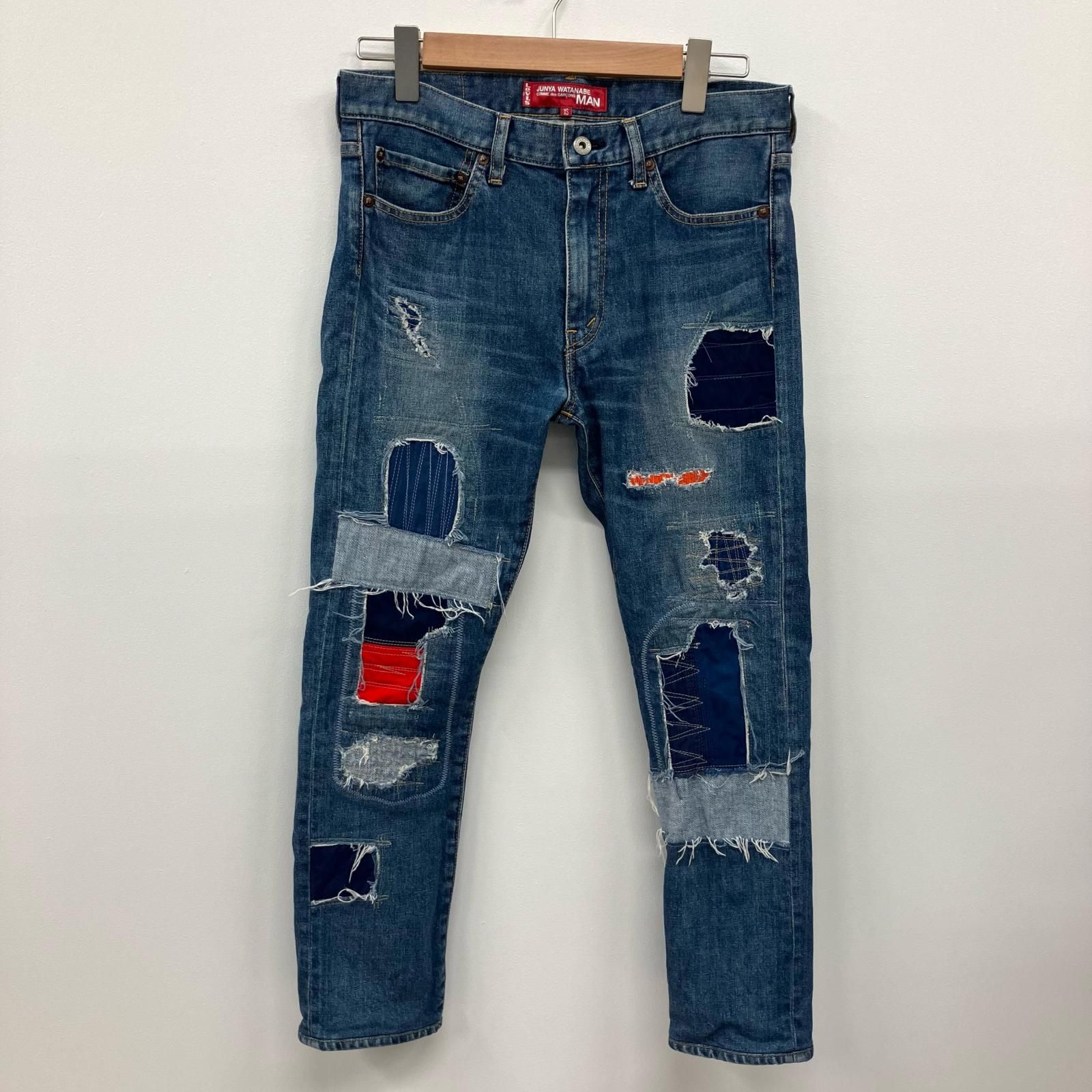 イオン広店 eYe COMME des GARCONS JUNYA WATANABE MAN | アイコムデギャルソンジュンヤワタナベマン デニムパンツ パッチワークデニム ×Levi’s WG-P909 インディゴ サイズ XS 107