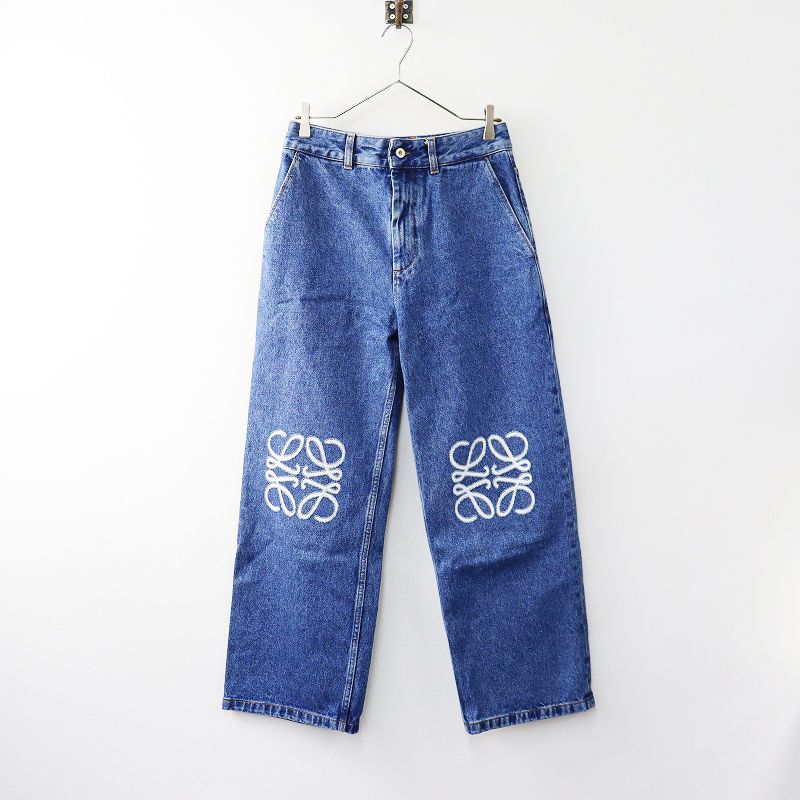 人気 JPタグ ロエベ LOEWE S359Y11XBR ANAGRAM BAGGY JEANS AFデニムパンツ 34 アナグラムバギー┃ 2400014608786