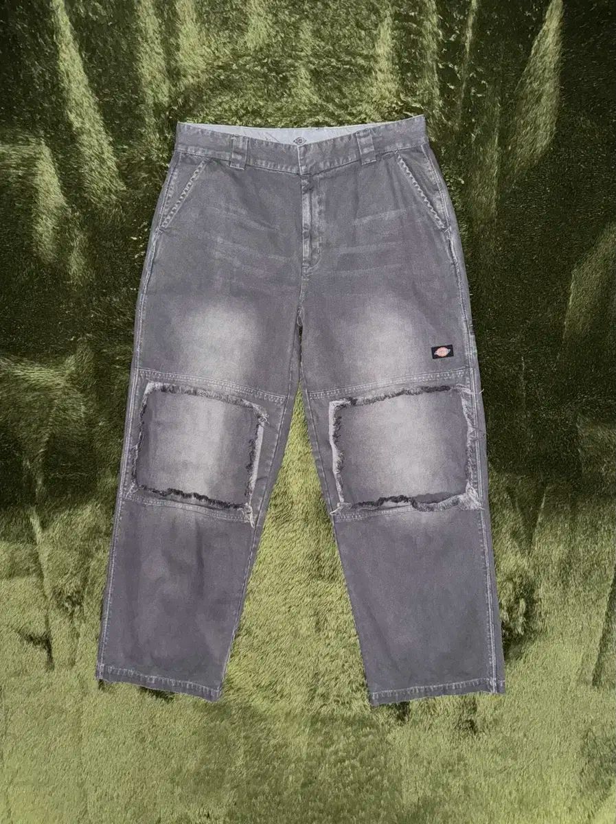 36 ディッキーズ スネーク ロゴ ウォッシュド コットン ダブルニー パンツ ブラック