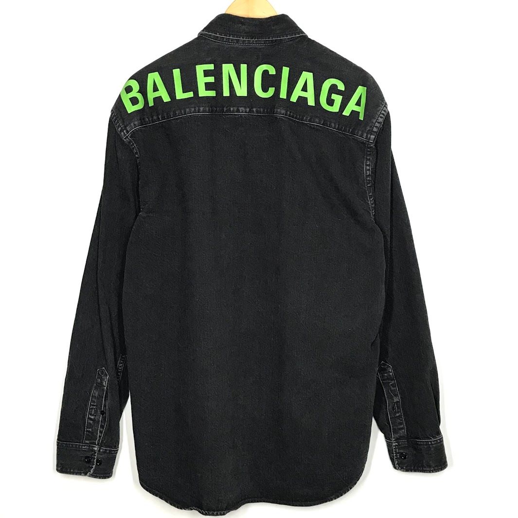 美品✨ バレンシアガ 長袖 シャツ デニム 美品□BALENCIAGA バレンシアガ 22SS 678363 ダメージ加工