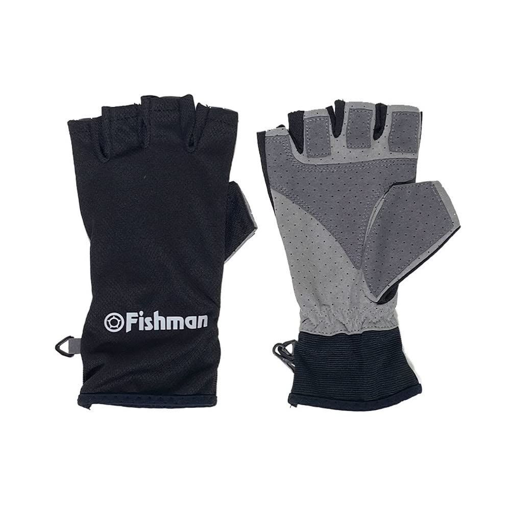 FISHMAN フィッシュマン GB-201806 夏用5フィンガーレスグローブ ブラック S