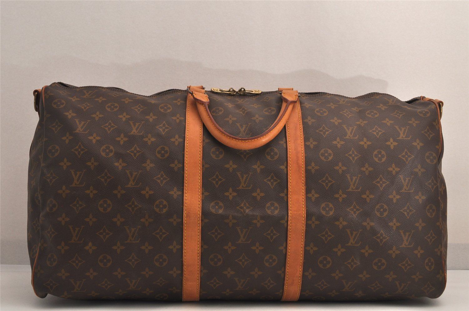 ルイヴィトンLOUISVUITTON モノグラムキーポル60　ボストン ルイヴィトンキーポル バンドリエール 60 USA製 14145 ブラウン