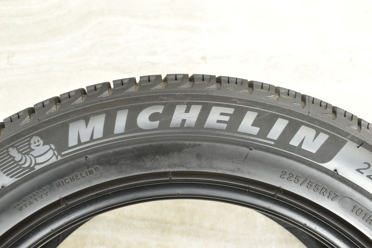 バリ溝!! 17年製 ミシュラン X-ICE 3+ 215/55R17 社外ホイール SPORTECHNIC 17x7J PCD114.3 カムリ等 4本セット 売切!! 