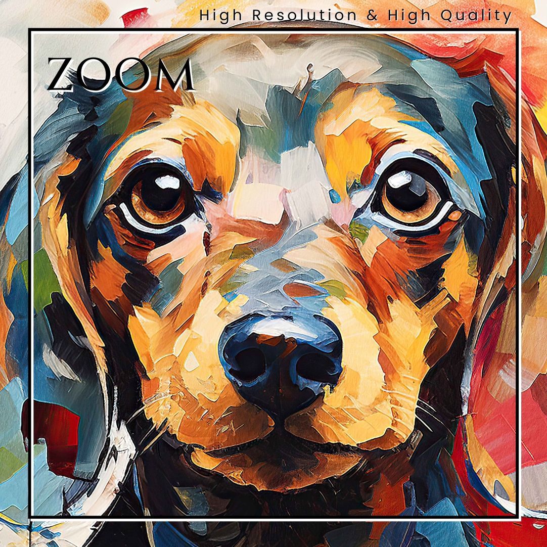 絵 まなざし - ダックスフンド犬の子犬 No.1】アートポスター 犬の絵 犬の絵画