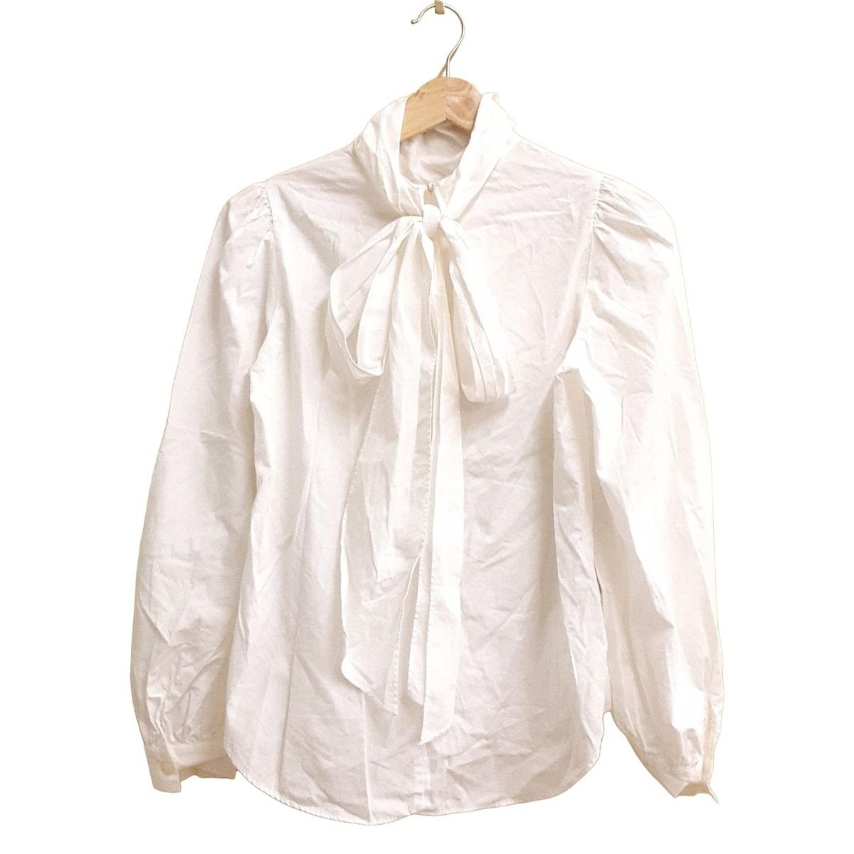 LOIS CRAYON ロイスクレヨン エンジェルシャツ スカーフ柄 シースルー 長袖ブラウス  サイズ:M  ブラウン  レディース  トップス Lois CRAYON - LOIS CRAYON ロイスクレヨン エンジェルシャツ