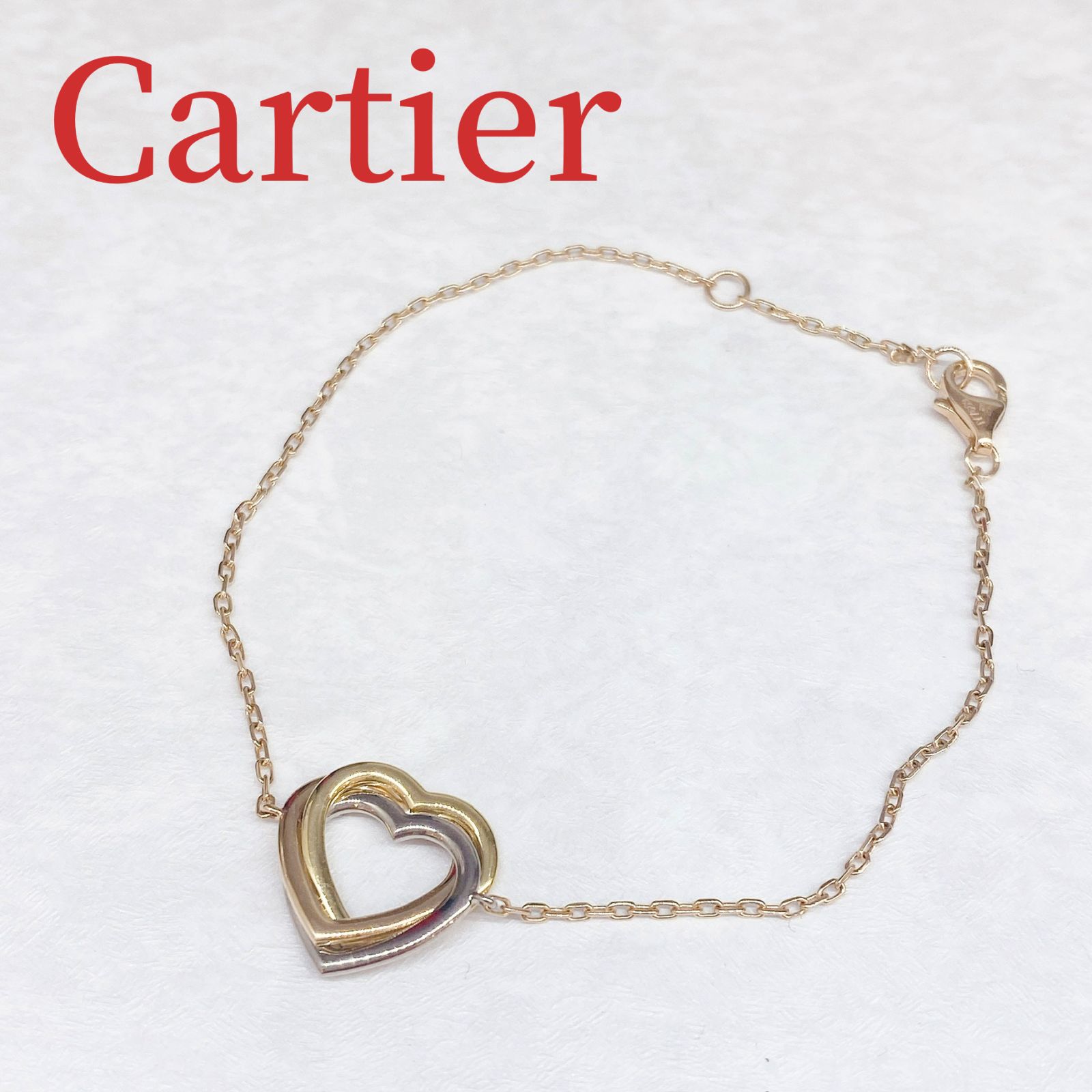 美品◇Cartier カルティエ トリニティ ハート ブレスレット 18cm Y