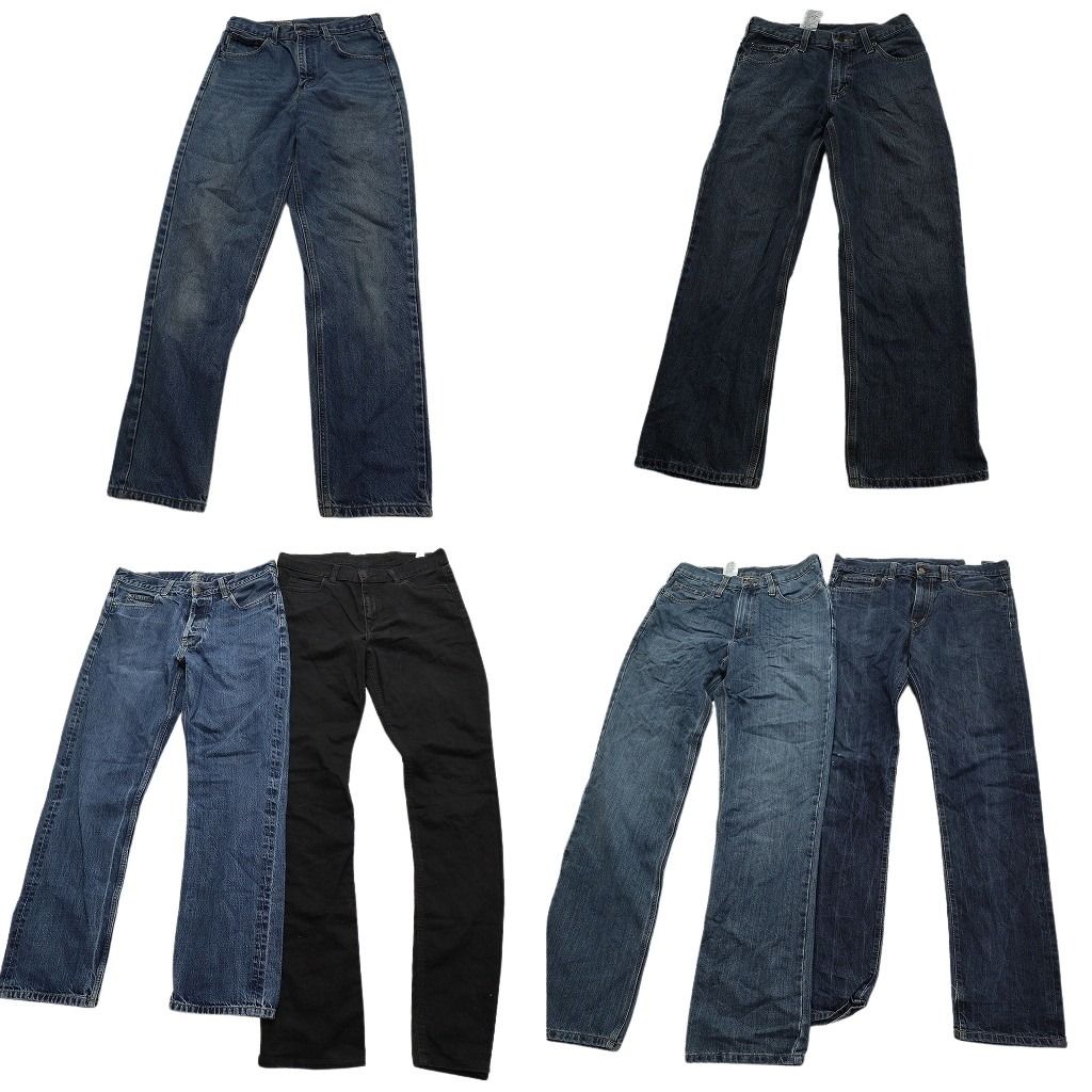 古着卸 カーハート Carhartt デニム パンツ 6枚セット メンズ 32 |31 |30 |29 インディゴブルー ブラック 古着 NA3416