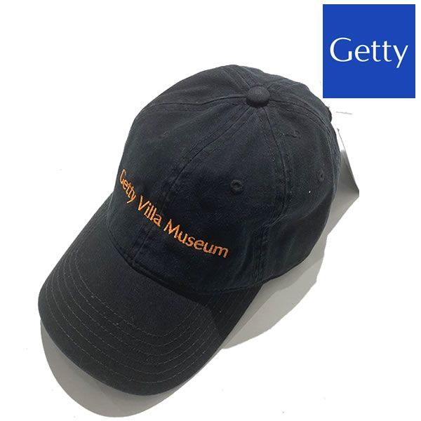 Getty Villa Museum Embroidered Logo Cap ゲッティ ミュージアム オフィシャル ロゴキャップ get003-blk